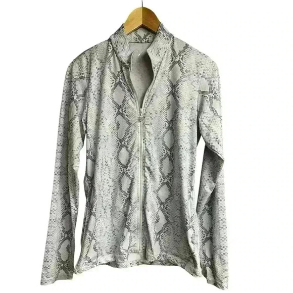 SOFIBELLA NWOT UV Feather Womens Anaconda Print Full Zip Tennis Jacket Size M - Picture 1 of 9